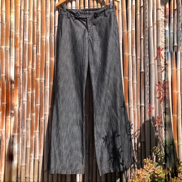 Anthropologie Denim - LEVEL 99 Wide Leg Bells Black Sheen Jeans 28/6